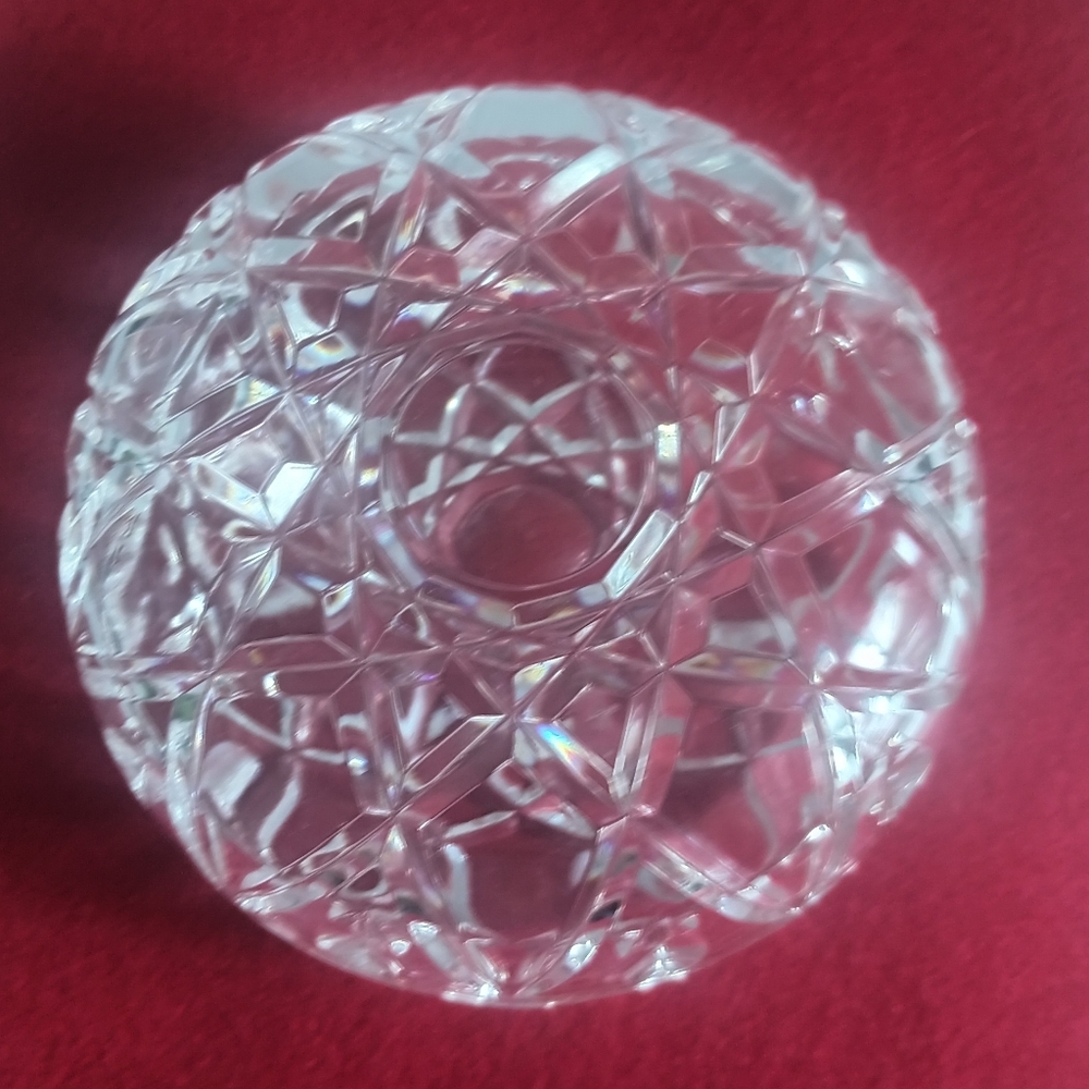 Vintage RCR 24% Lead Royal Crystal Rock 2Pc Covered Candy Trinket Jar Bowl Dish